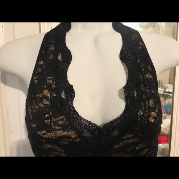 INC halter M.  Black lace womens excelnt cdtn - Picture 2 of 6